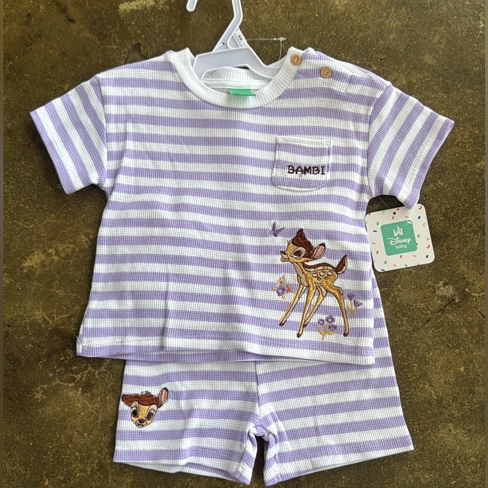 Disney Baby Bambi Lavender Striped Two-Piece Set